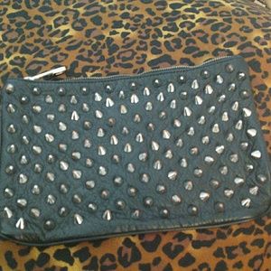 Steve Madden leather clutch with spikes
